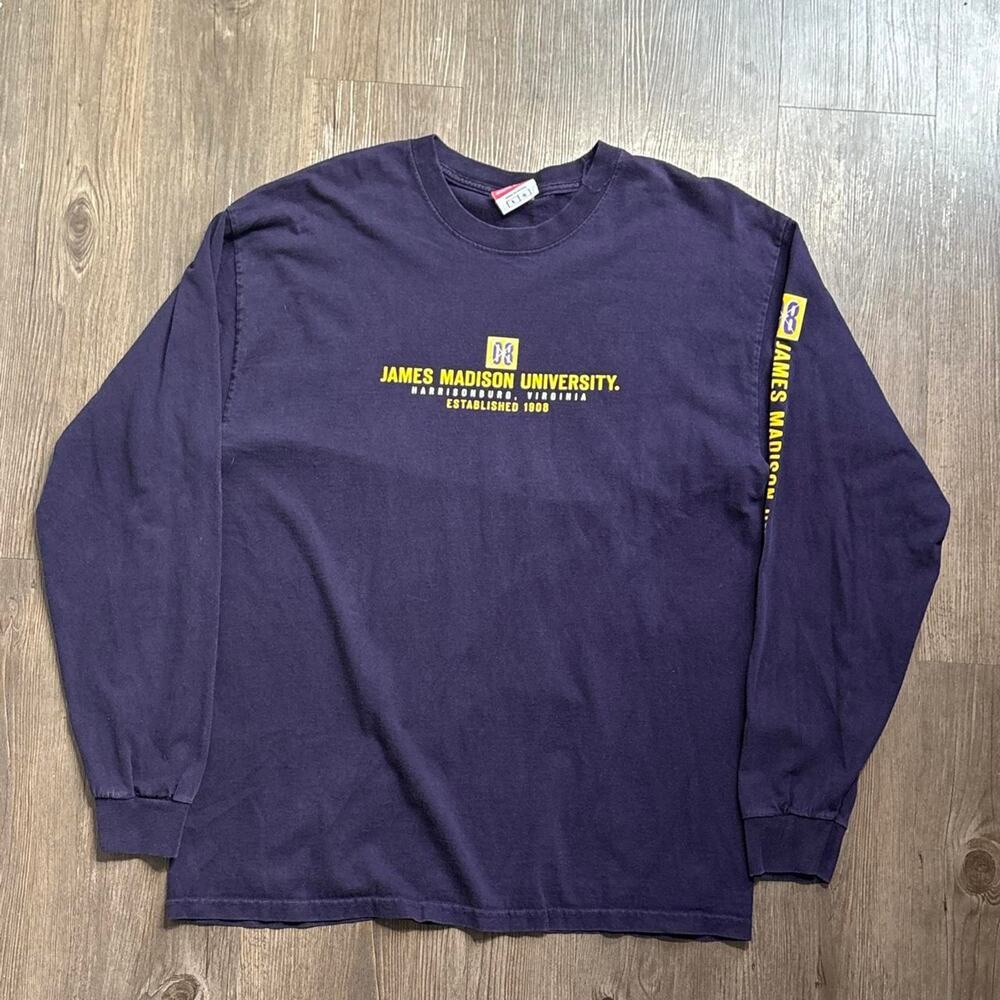 Vintage Y2K purple Champion James Madison university long sleeve